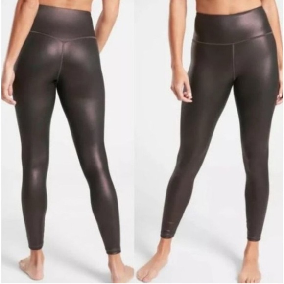 Athleta Elation Ultra Rise Shimmer Tight Leggings, Antique Burgundy, Size Small - Picture 1 of 6